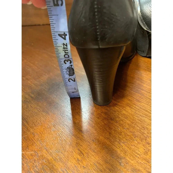 Antonio Melani Black Leather Studded Bootie Heels Women’s 9 Grunge Witch Biker - Picture 8 of 11